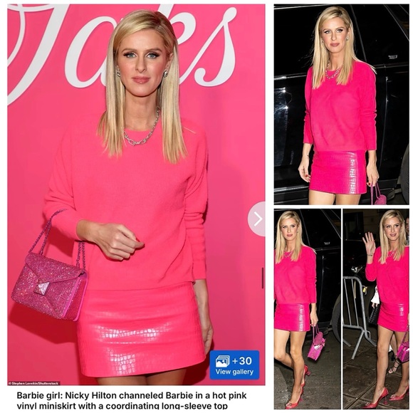 Alice + Olivia Caprice Wild Pink Cashmere Drop Shoulder Pullover Sweater - Picture 5 of 16